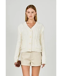 endless rose Women's Cable Knit Cardigan