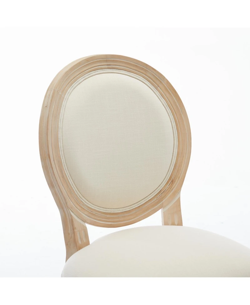 Streamdale Furniture Solid Wood Bar stools Set of 2, Classic French Country Wooden Barstools with Upholstered Seating