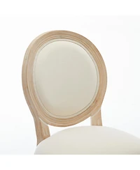 Streamdale Furniture Solid Wood Bar stools Set of 2, Classic French Country Wooden Barstools with Upholstered Seating