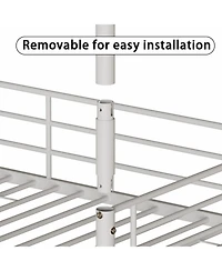 Streamdale Furniture Bedroom dormitory twin size white metal triple bunk bed can be disassembled into three beds