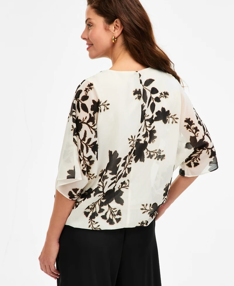 Jm Collection Women's Surplice V-Neck Elbow-Sleeve Top, Macy's Exclusive