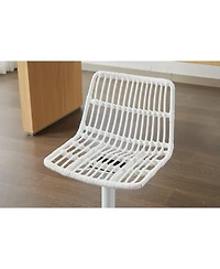 Streamdale Furniture Set of 2 Rattan Bar Stool, 360 Swivel Bar Chair, Counter Height Chair with Footrest for Kitchen, Dining Room