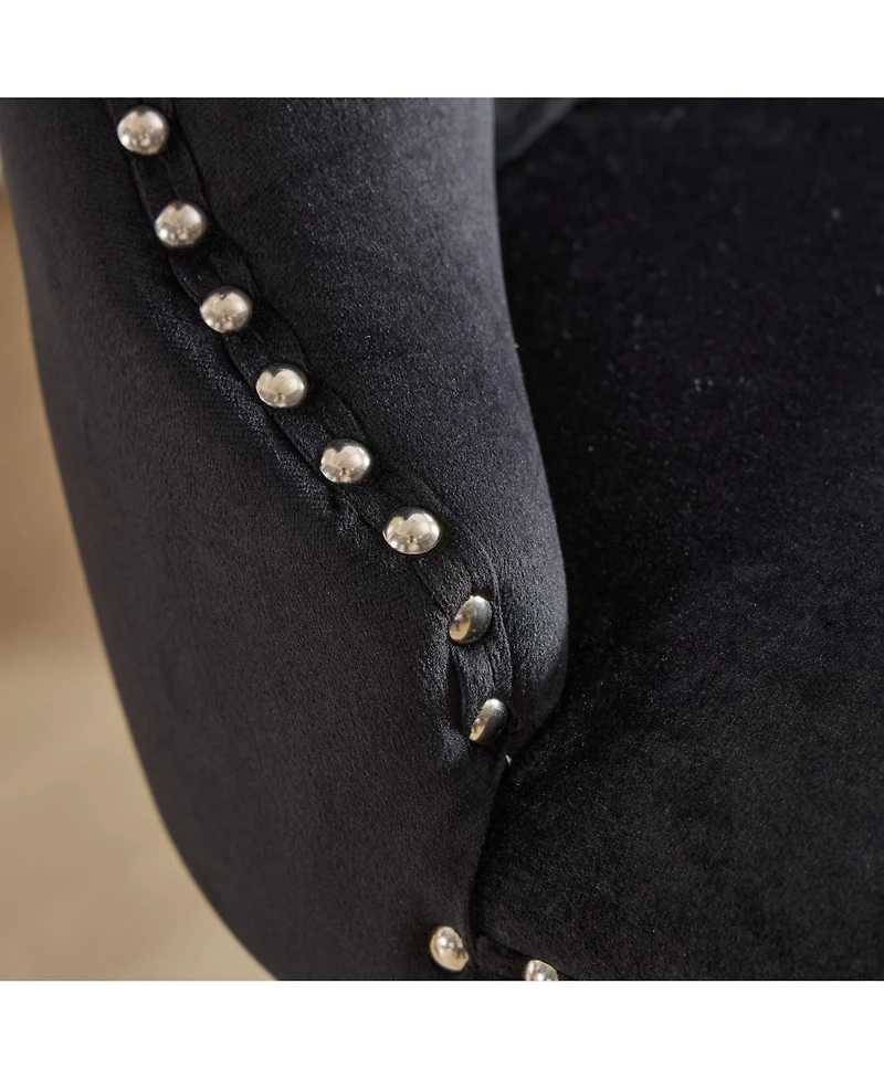 Streamdale Furniture Modern Velvet Counter Height Barstools (Black, Set of 2