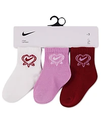 Nike Baby Girls' Valentine's Day Socks, 3-Pack