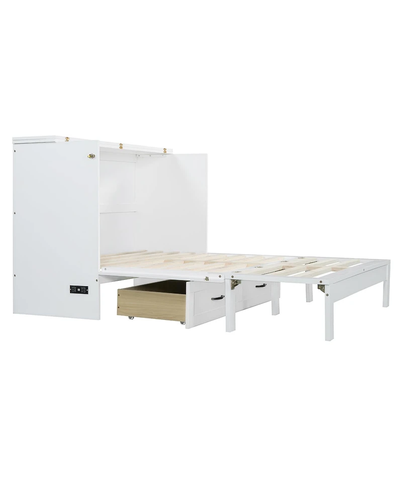 Streamdale Furniture Full Size Murphy Bed with Large Drawers