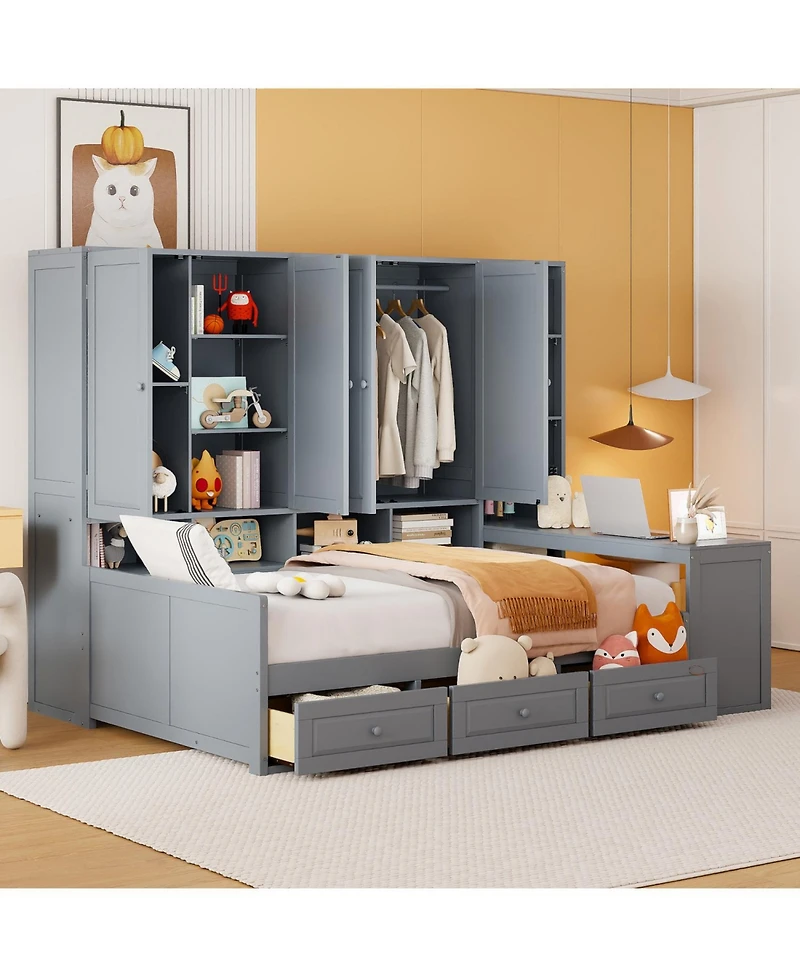 Streamdale Furniture Daybed with Drawers & All-in-One Cabinet