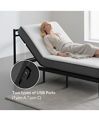 Streamdale Furniture Adjustable Bed Frame Twin Xl with Massage, Usb, Led & Remote