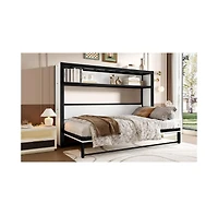 Streamdale Furniture Streamdale Twin Murphy Bed with Shelves, Foldable Metal Wall Bed