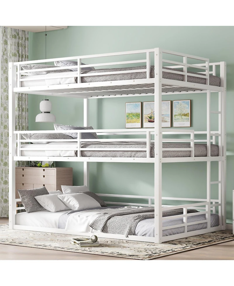 Streamdale Furniture Streamdale Triple Bunk Bed, Metal, Heavy-Duty