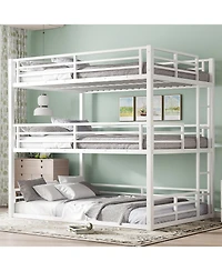 Streamdale Furniture Streamdale Triple Bunk Bed, Metal, Heavy-Duty