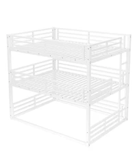 Streamdale Furniture Queen Triple Bunk Bed, Metal