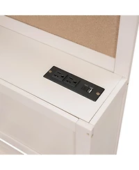 Streamdale Furniture White Wooden Daybed with 3 Storage Drawers, Shelf & Usb Ports