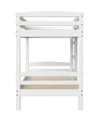 Streamdale Furniture Twin Over Twin Bunk Bed, Solid Pine, High Guardrails, Ladder