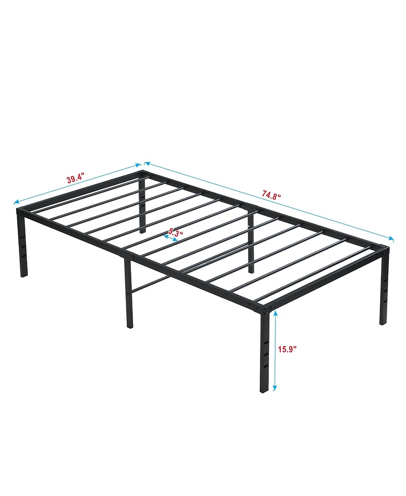Streamdale Furniture Twin Black Metal Bed Frame- Heavy Duty, Quiet, Easy Assembly