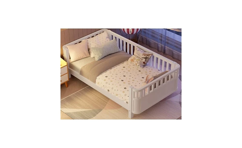 Streamdale Furniture + Twin + Wood + With Rails + Platform Bed