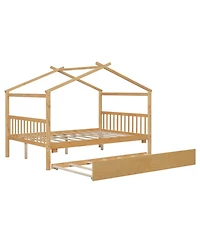 Streamdale Furniture Wooden House Bed with Twin Trundle