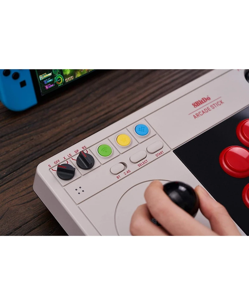 8Bitdo Retro Arcade Fight Stick for Nintendo Switch & Windows - Supports Wireless Bluetooth, 2.4G Receiver and Wired Connections