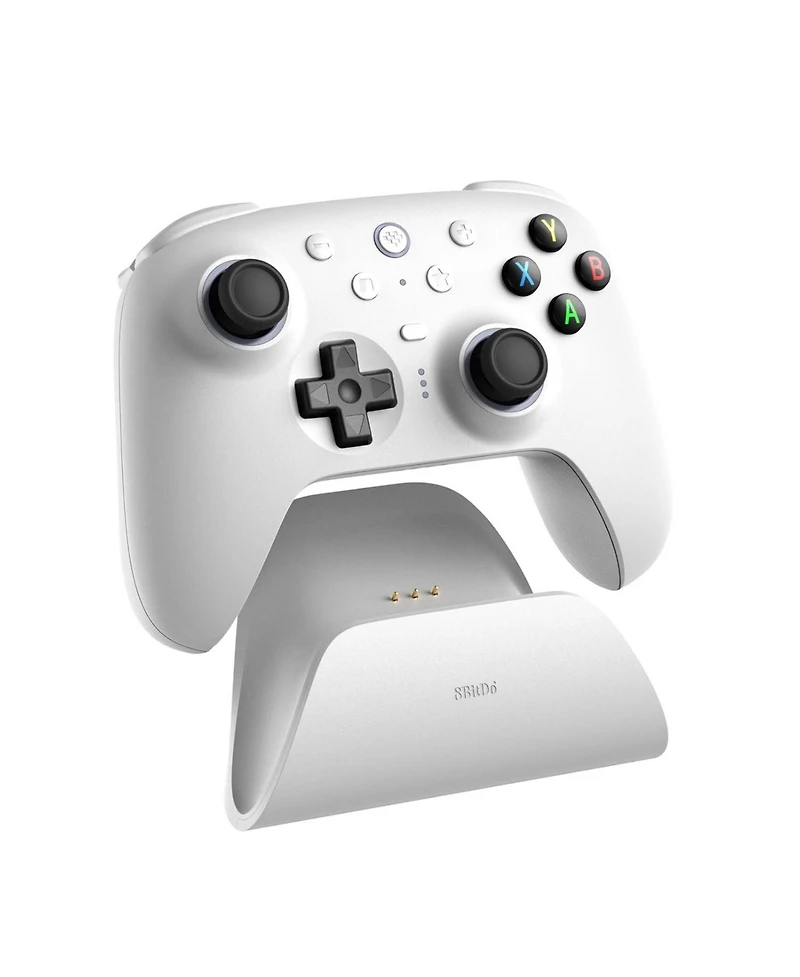 8BitDo Ultimate 2 Wireless Controller with Hall Effect Triggers, Tmr Joysticks and Integrated Charging Dock - White - 81HE01
