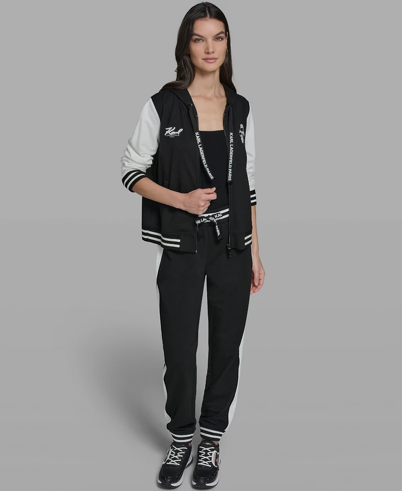 Karl Lagerfeld Paris Women's and Choupette Zip Hooded Jacket