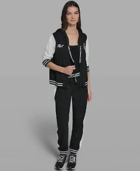 Karl Lagerfeld Paris Women's and Choupette Zip Hooded Jacket