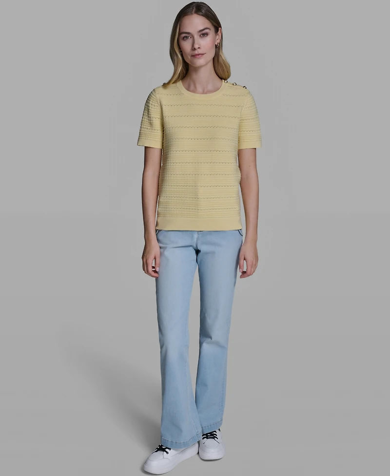 Karl Lagerfeld Paris Women's Solid Crewneck Sweater
