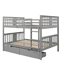 Streamdale Furniture + Full Over Wood Drawers & Ladder Bunk Bed