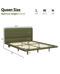 Streamdale Furniture Led Floating Bed Frame Queen
