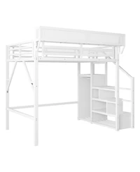 Streamdale Furniture Full Loft Bed with Stairs, Storage, & Wardrobe