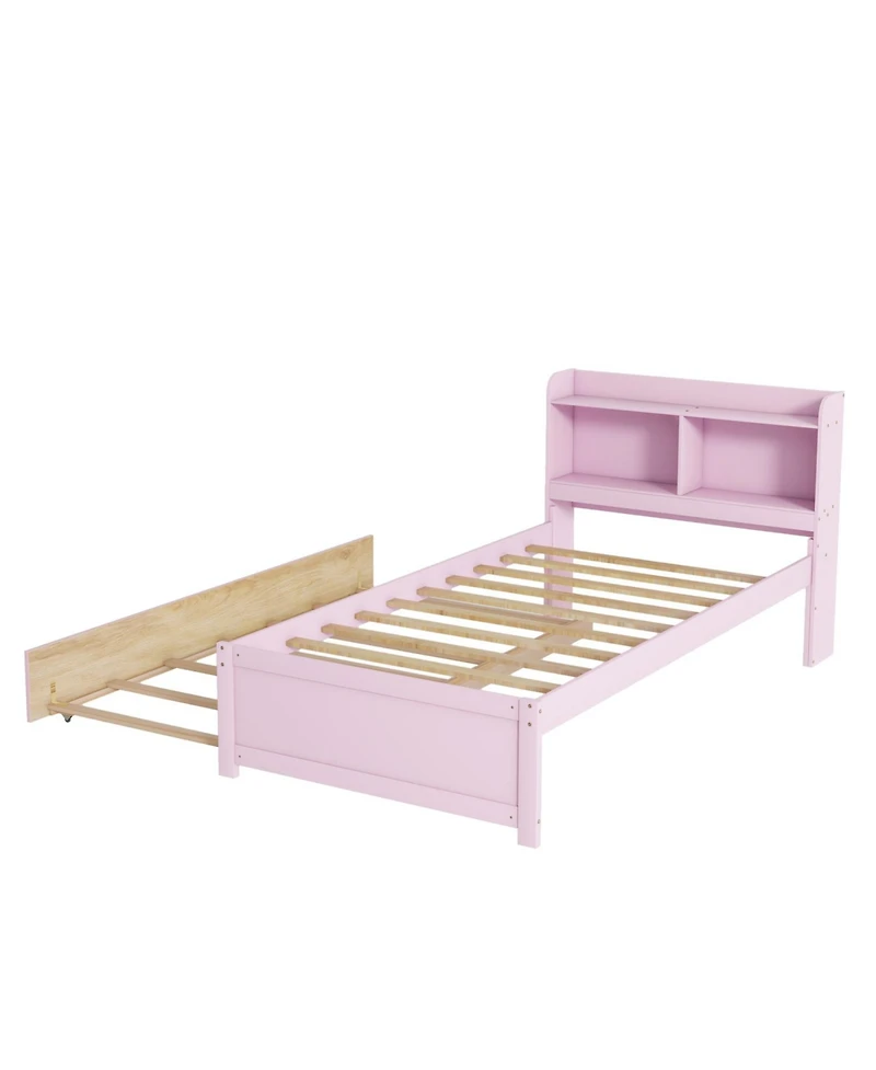 Streamdale Furniture Twin Wood Trundle & Bookcase Bed