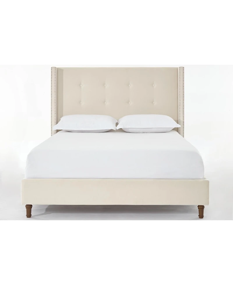 Streamdale Furniture Upholstered Queen Bed with Wingback and Nailhead Trim