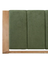 Streamdale Furniture Streamdale Premium Pine Wood King Bed Frame - Mid Century Modern, Natural & Green