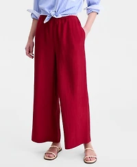 On 34th Women's Crinkle Satin Wide-Leg Pull-On Pants, Regular & Short, Macy's Exclusive