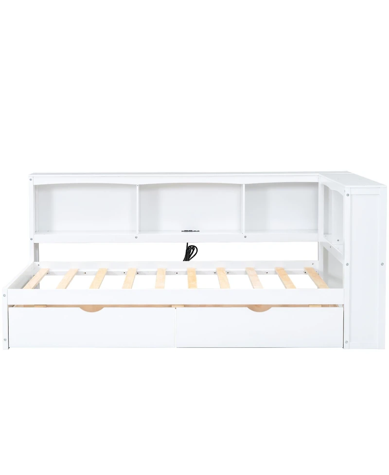 Streamdale Furniture Twin Wood Daybed with Storage & Usb