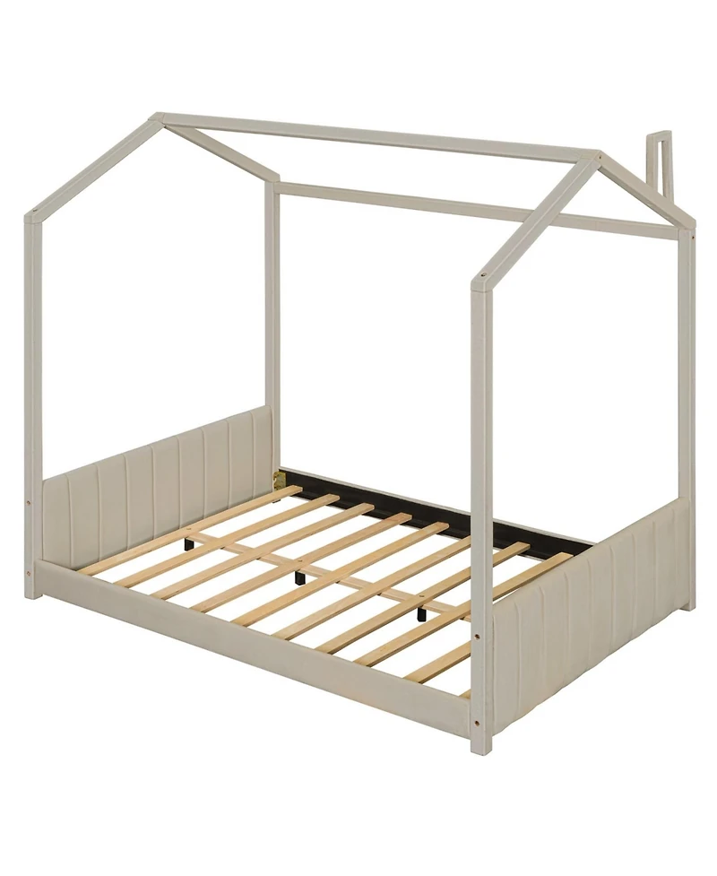 Streamdale Furniture Full Velvet House Bed Wood