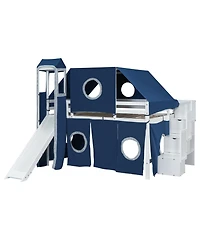 Streamdale Furniture Full Loft Bed with Tent and Tower