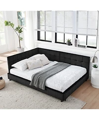 Streamdale Furniture Tufted Upholstered Full Size Bed Frame - Black Velvet
