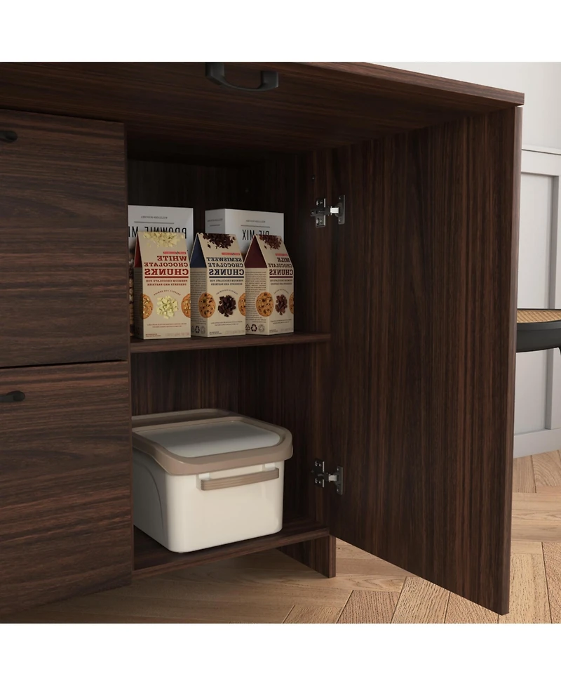 Streamdale Furniture Fold-Up Desk Cabinet with Shelves and Storage