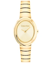 Calvin Klein Women's Twisted Bezel Gold Tone Stainless Steel Bracelet Watch, 24mm