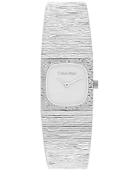 Calvin Klein Women's Sophisticated Square Silver Tone Stainless Steel Bracelet Watch, 20mm