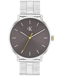 Calvin Klein Men's Real Silver Tone Stainless Steel Mesh Bracelet Watch