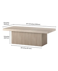 Hudson & Canal Torren 48" Wide Rectangular Fluted Coffee Table