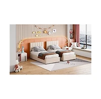 Streamdale Furniture King Upholstered Platform Bed with a Hydraulic Storage System