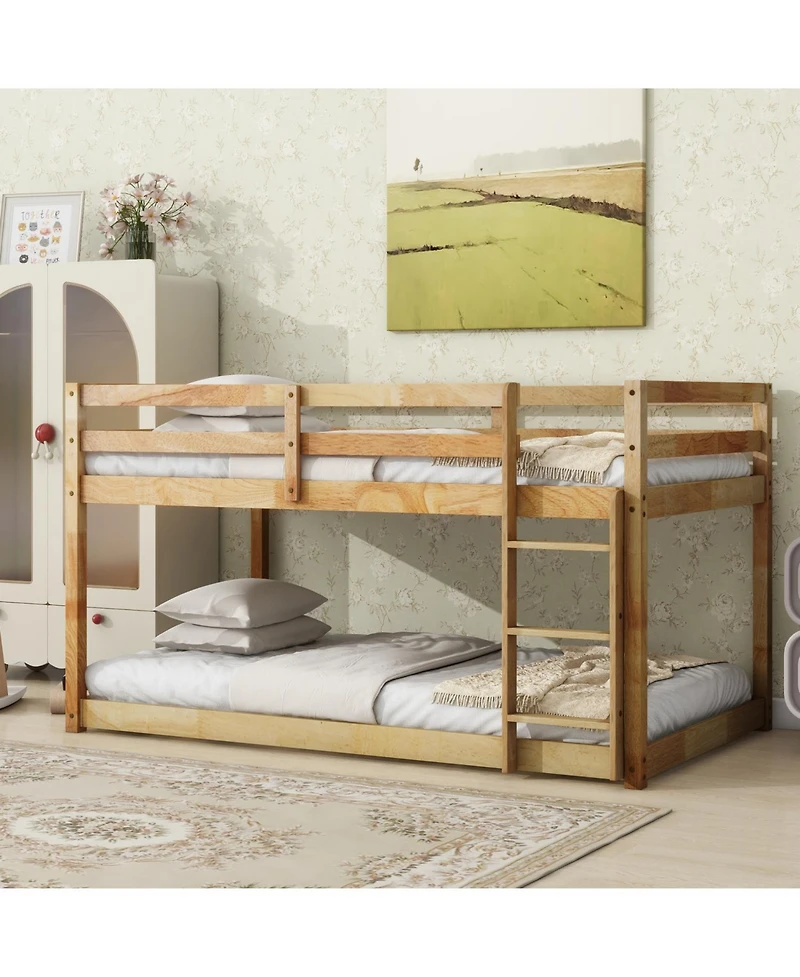 Streamdale Furniture Streamdale Twin over Twin Loft Bed with Ladder, Solid Wood Platform