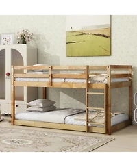 Streamdale Furniture Streamdale Twin over Twin Loft Bed with Ladder, Solid Wood Platform