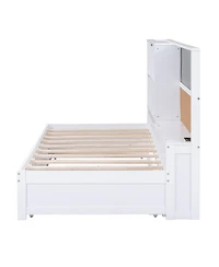 Streamdale Furniture Streamdale Twin Size Daybed with Storage Shelves, Blackboard, Cork board, Usb Ports and Twin Size Trundle