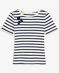 On 34th Women's Crochet-Trim Striped T-Shirt, Macy's Exclusive
