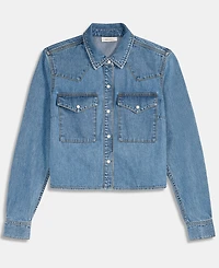 On 34th Women's Cropped Denim Western Shirt, Macy's Exclusive