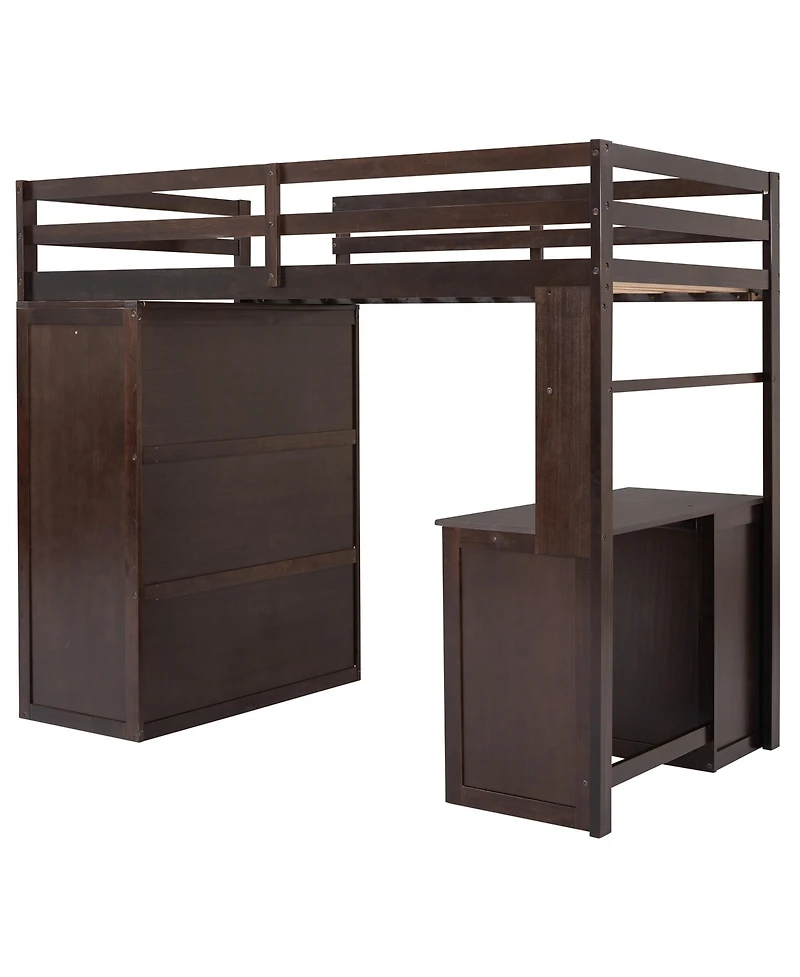 Streamdale Furniture Twin Loft Bed with Drawers