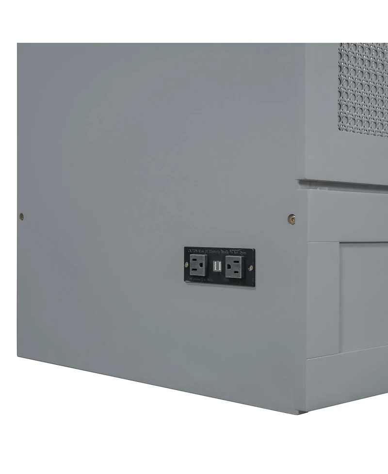 Streamdale Furniture Queen Size Murphy Bed with Large Drawers, Gray