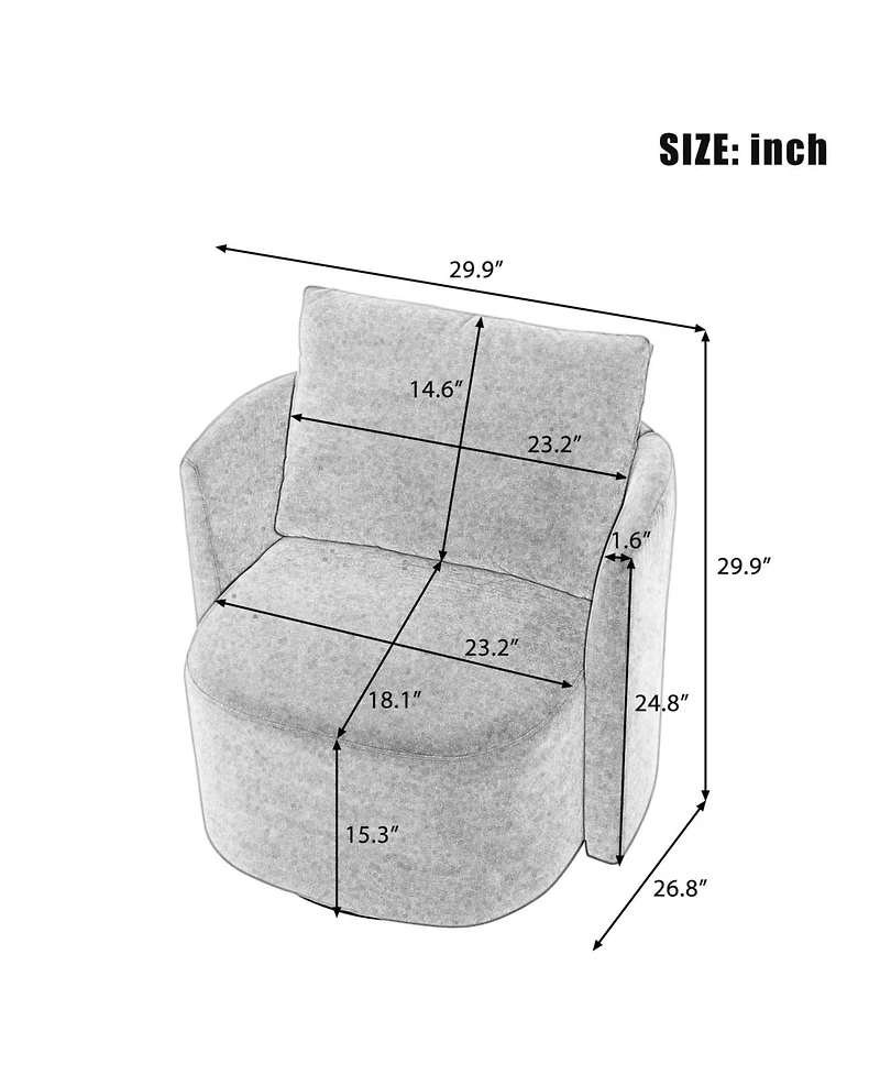 Streamdale Furniture Swivel Accent Barrel Chair